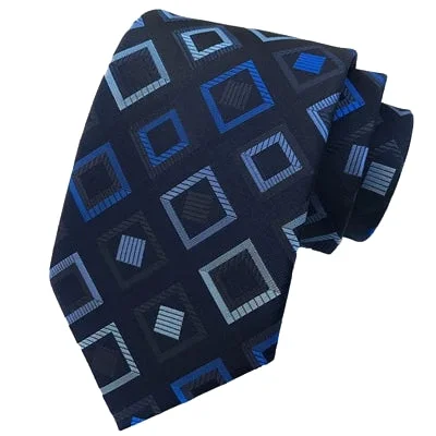 Best men's tie for a black tie dinner-Classy Men Elegant Blue Square Silk Tie