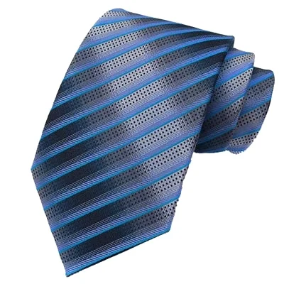 Men's tie with thin stripes for office wear-Classy Men Elegant Blue Striped Silk Tie