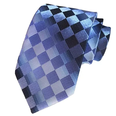 Stylish men's tie with stripes for work-Classy Men Elegant Purple Check Silk Tie