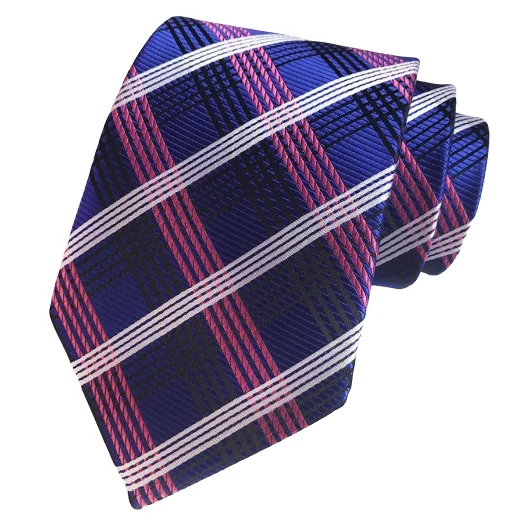 Men's tie for a formal lunch event-Classy Men Elegant Purple Checkered Silk Tie