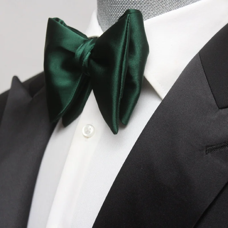 Stylish tie for young professionals-Emerald Green Men's Large Silk Bow Tie