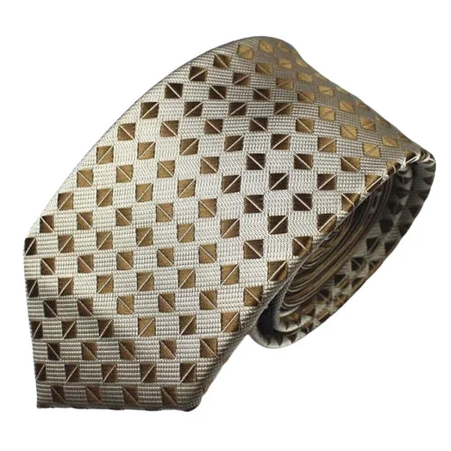 Men's silk tie with bold patterns for weddings-Classy Men Gold Luxury Silk Narrow Tie