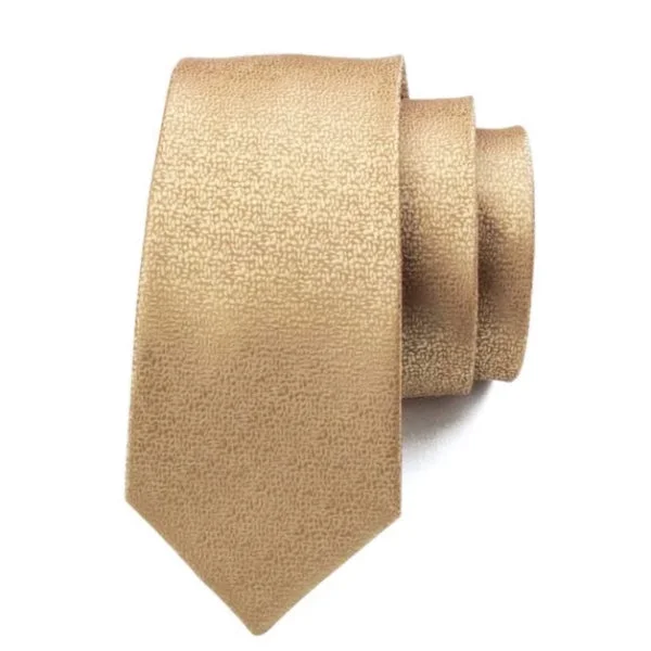 Men's tie with thick stripes-Classy Men Gold Static Noise Silk Tie