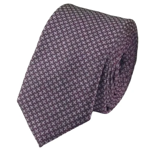 Men's tie with modern diagonal stripes-Classy Men Grey Purple Cotton Necktie