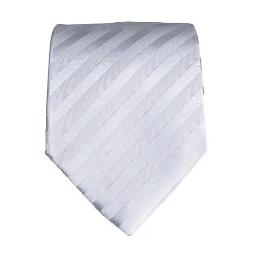 Best men's tie for formal business meetings-Classy Men Grey Silver Striped Silk Tie