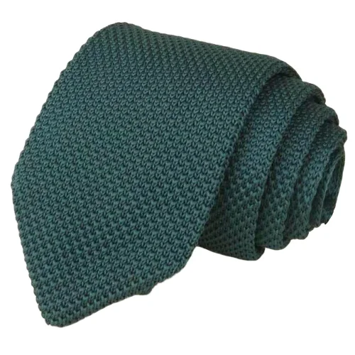 Men's silk tie with smooth texture-Classy Men Solid Jade Green Knitted Tie