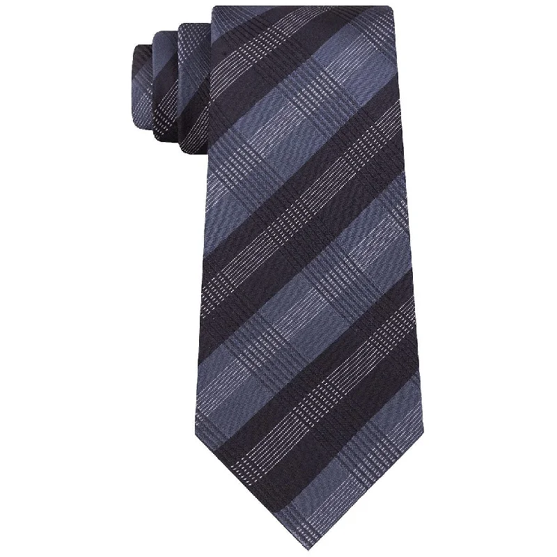 Men's tie for spring wedding attire-Kenneth Cole Reaction Men's Slim Plaid Tie Grey Size Regular - One Size