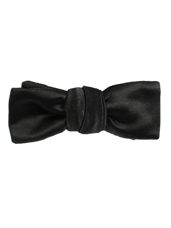 Men's tie with geometric shapes for parties-Le Noeud Papillon Skinny Batwing Black Bow Tie