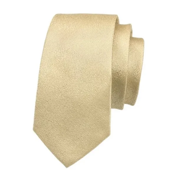 Men's tie with classic stripes-Classy Men Light Gold Noise Silk Tie