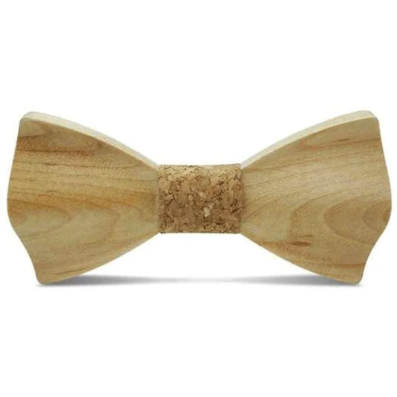 Men's tie with fresh, modern design-Light Wood Cork Adult Bow Tie