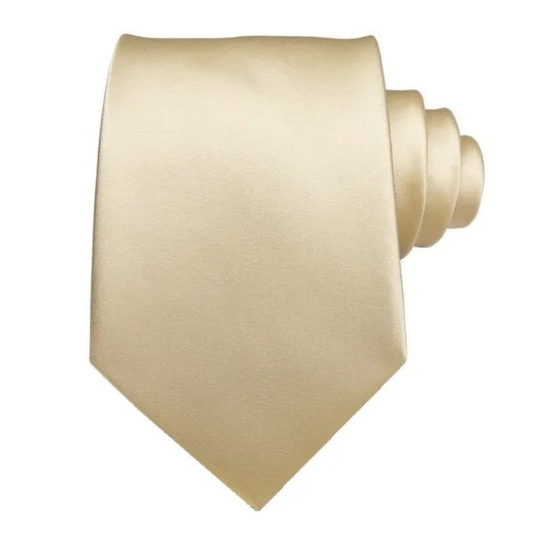 Best men's tie for casual office wear-Classy Men Light Yellow Gold Silk Tie