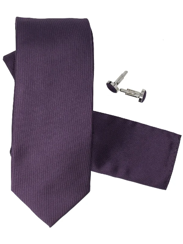 Best necktie for men's formal events-Men's Silk Neck Tie Set Cufflinks & Hanky Collection