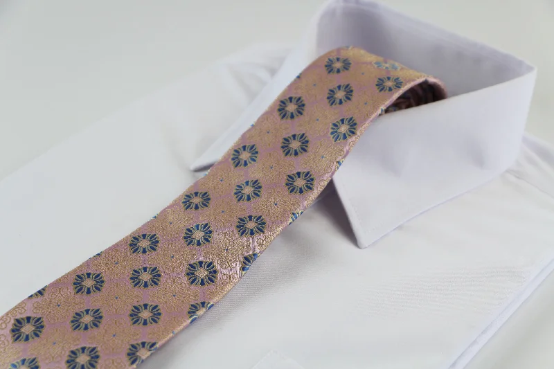 Men's tie with subtle herringbone design-Mens Blush Fancy Patterned 8cm Neck Tie