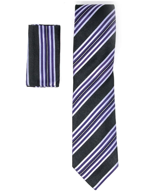 Black, White & Purple Stripe