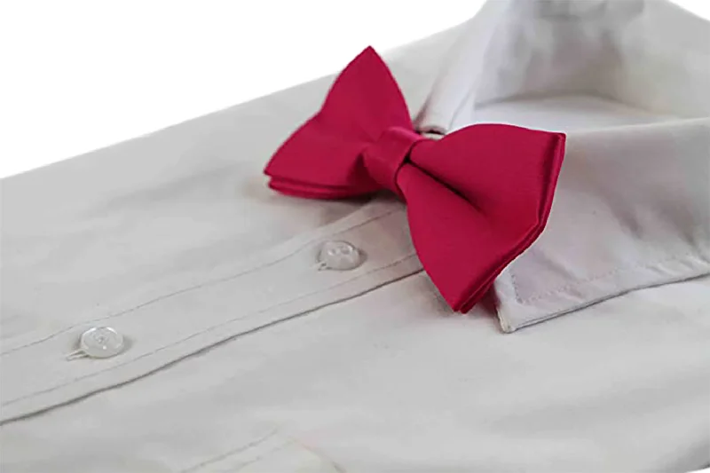 Stylish tie with vibrant color palette-Mens Matt Solid Plain Magenta Colour Bow Tie