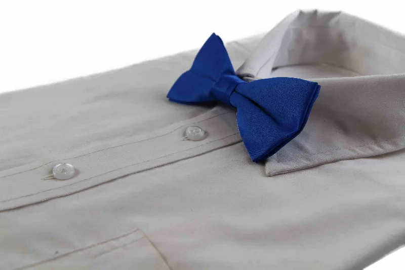 Men's slim tie with subtle texture-Mens Matt Solid Plain Royal Blue Colour Bow Tie