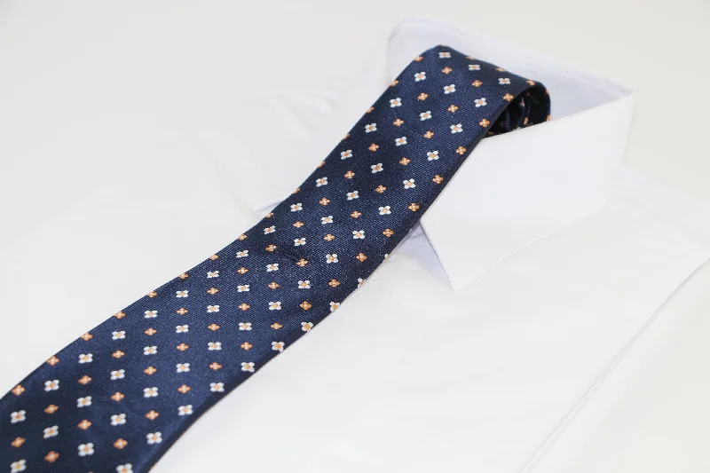 Men's tie for upscale parties-Mens Navy With Florals Patterned 8cm Neck Tie