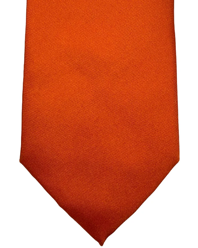 Men's tie for outdoor parties-Moschino Tie Orange Solid Design SALE