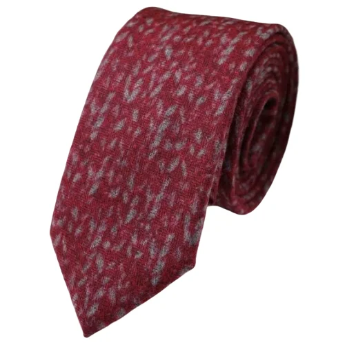 Men's tie for high-end business events-Classy Men Red Knit Cotton Necktie