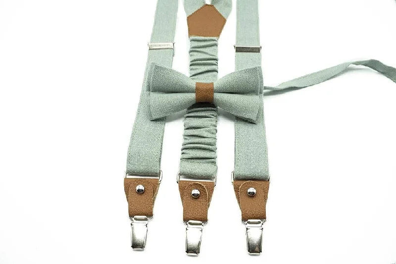 Luxury silk tie for special occasions-Sage Green Groom & Groomsmen Accessories: Ties, Bow Ties, Braces and Suspenders