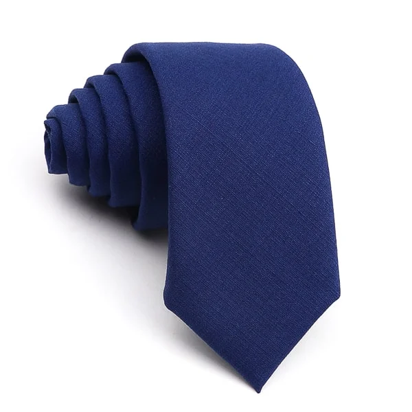 Luxury silk tie for corporate professionals-Classy Men Solid Navy Blue Skinny Tie