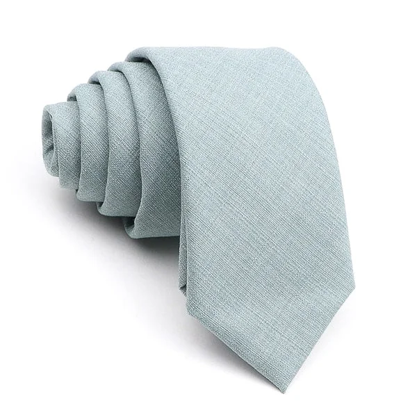 Best tie for men's holiday parties-Classy Men Solid Sage Green Skinny Tie