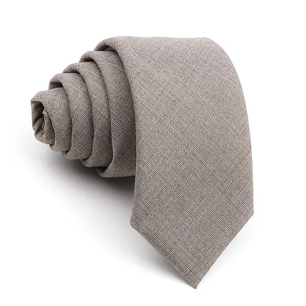 Best silk tie for job interviews-Classy Men Solid Taupe Skinny Tie