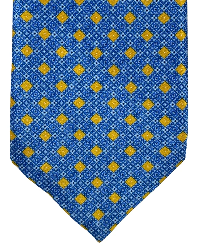 Classic tie with a modern twist-Stefano Ricci Tie Royal Blue Orange Micro Pattern Design