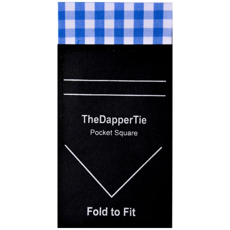 Elegant silk tie for professional men-TheDapperTie - Men's Cotton Checks Flat Pre Folded Pocket Square on Card