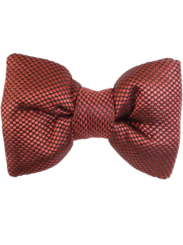 Men's red silk tie-Tom Ford Silk Bow Tie Dark Coral Geometric