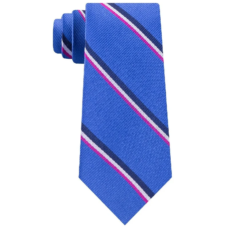 Men's tie with fine fabric for corporate events-Tommy Hilfiger Men's Bronx Stripe Silk Tie Navy Size Regular