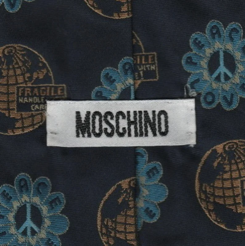 Trendy men's tie for weddings-Vintage Moschino tie