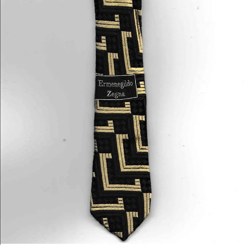 Men's tie with checkered pattern for formal wear-Zegna tie