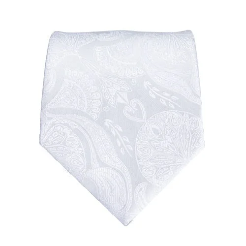 Men's tie for a garden party-Classy Men White Festive Silk Tie