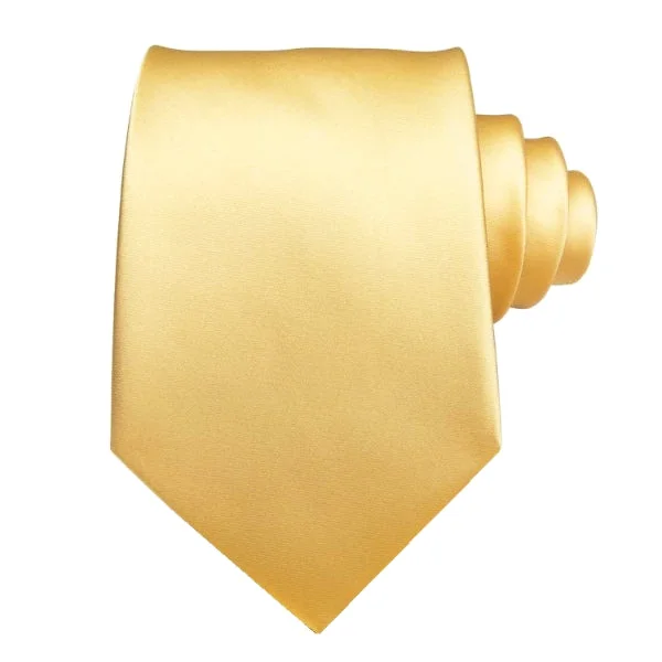 Elegant men's tie for the office-Classy Men Yellow Gold Silk Tie