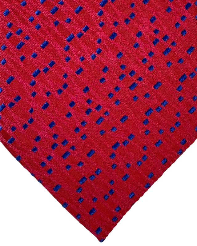 Classic men's tie for upscale dinner parties-Zilli Silk Tie Fuchsia Hot Pink Royal Blue Micro Pattern - Wide Necktie