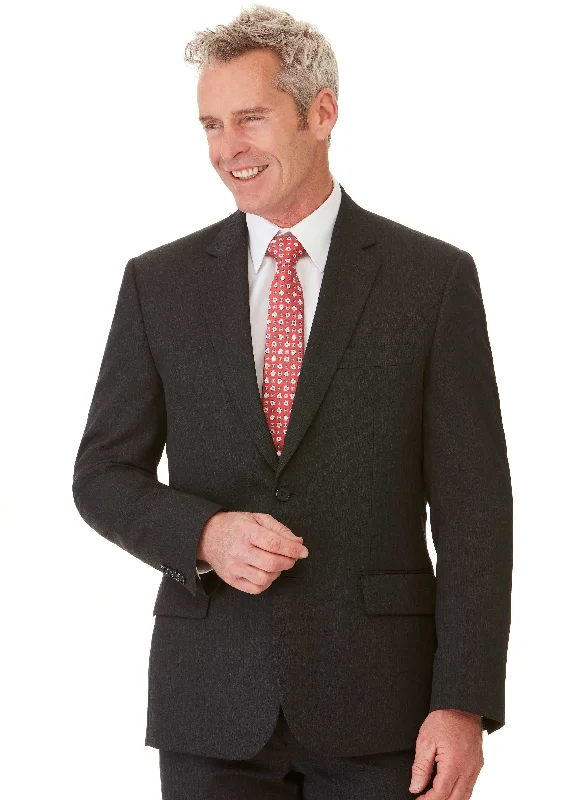 men's office wear suit jackets -BARRABOOL CONTEMPORARY FIT JACKET - CHARCOAL