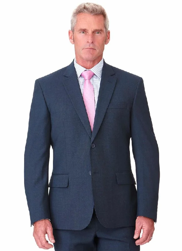 men's custom wedding tuxedo -BARWON CONTEMPORARY FIT JACKET - BLUE BIRDSEYE