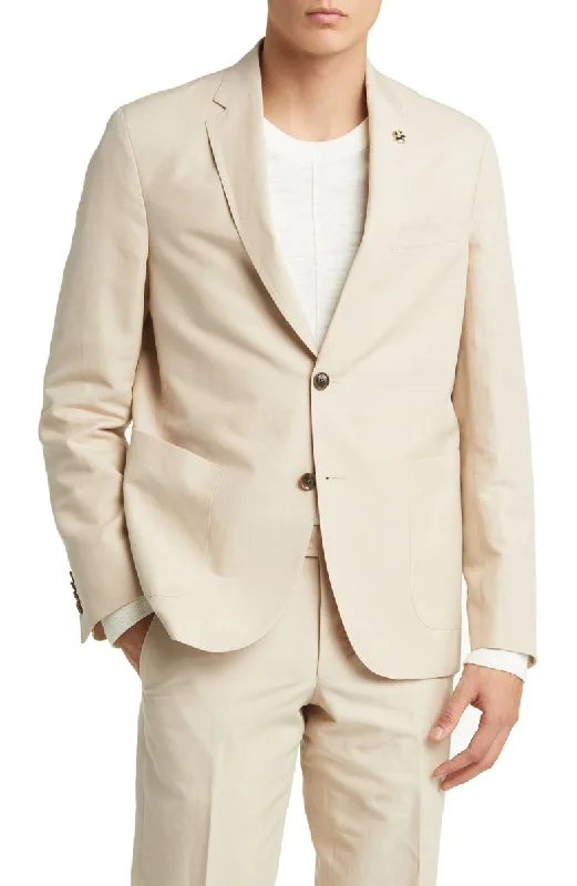 men's business tuxedo set -Beige 2 Pieces Double Button Notch Lapel Men's Suit (Blazer+Pants)