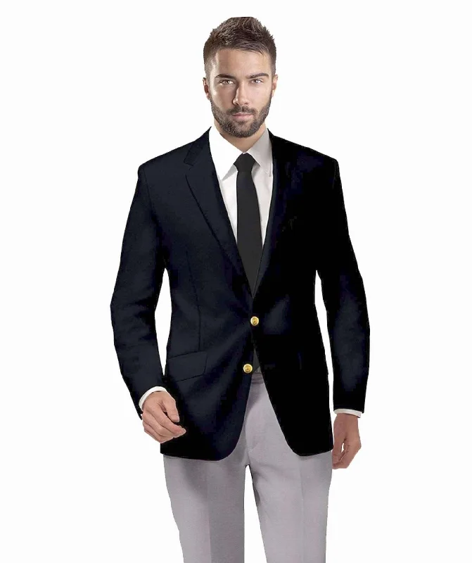 men's business tuxedo with pocket square -Black Blazer