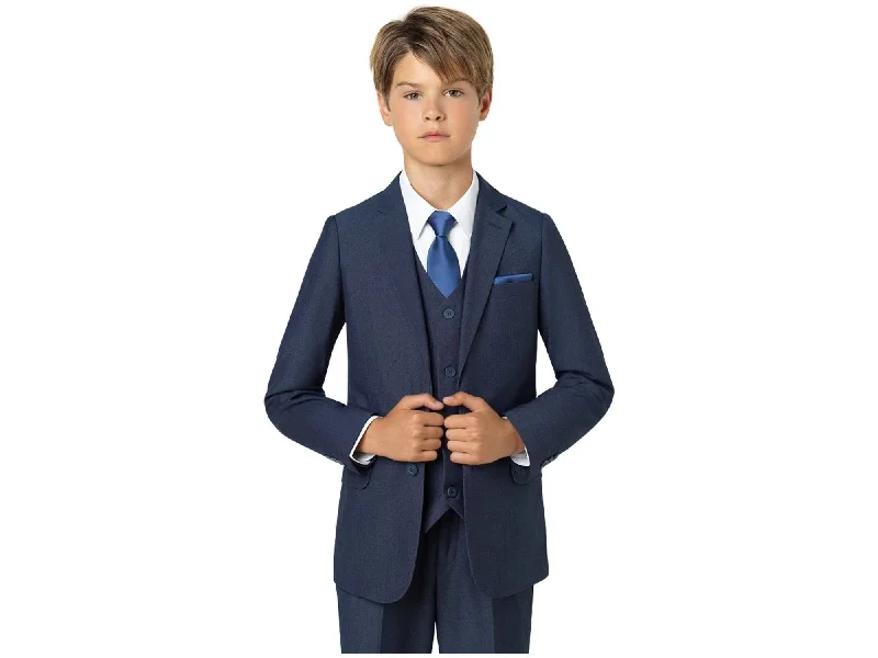 men's grey wool business suit -Boys French Blue Suit Rental