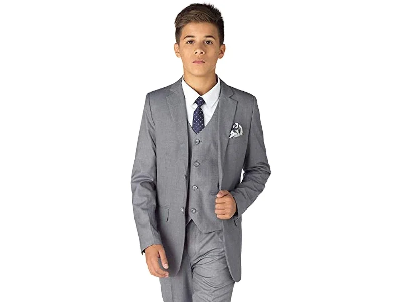 men's formal wedding suits -Boys Light Grey Suit Rental