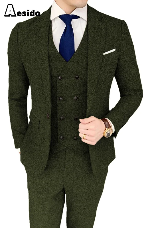 men's luxury slim fit suits -Men's Business Suit 3 Pieces Notch Lapel jacket（Blazer+Vest+Pants）