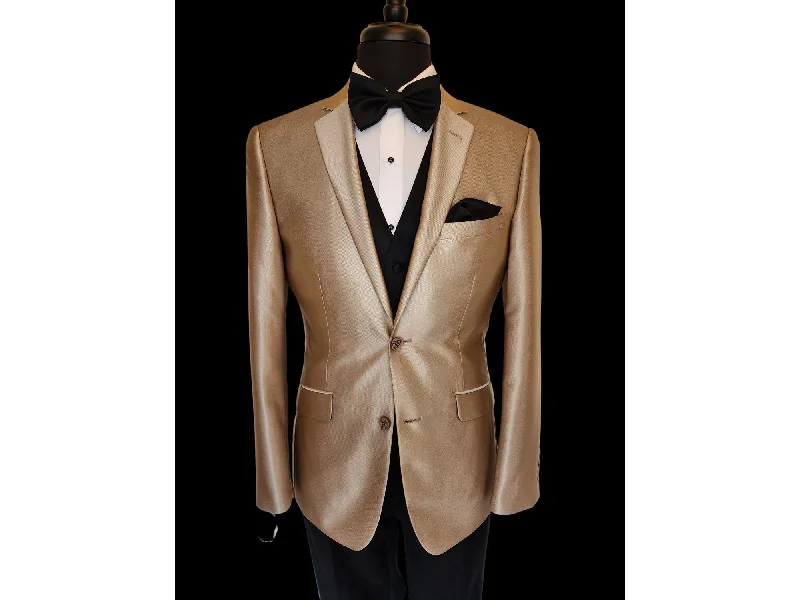 men's blue wedding tuxedo -Champagne Luster Notch Lapel Dinner Jacket Tuxedo Rental