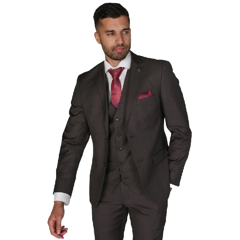 men's slim fit blue suit -Charles - Men's Charcoal Plain Formal Blazer