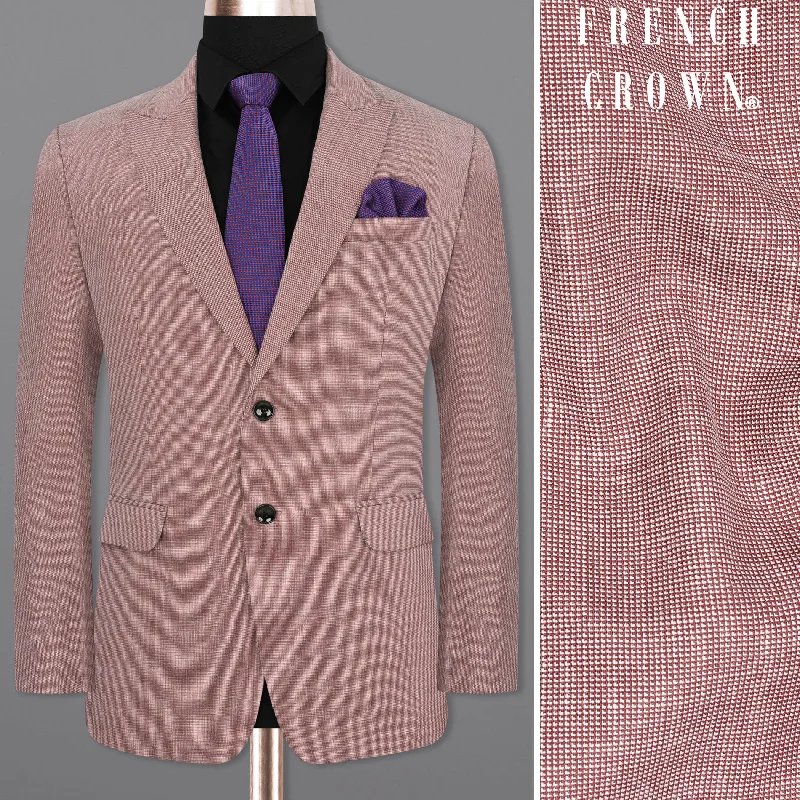 men's luxury grey tuxedo suits -Coral Tree Red Single Breasted Blazer