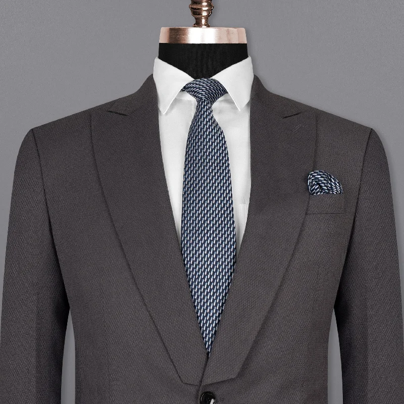 men's formal tuxedo jacket with tie -Dune Grey Wool Rich Blazer