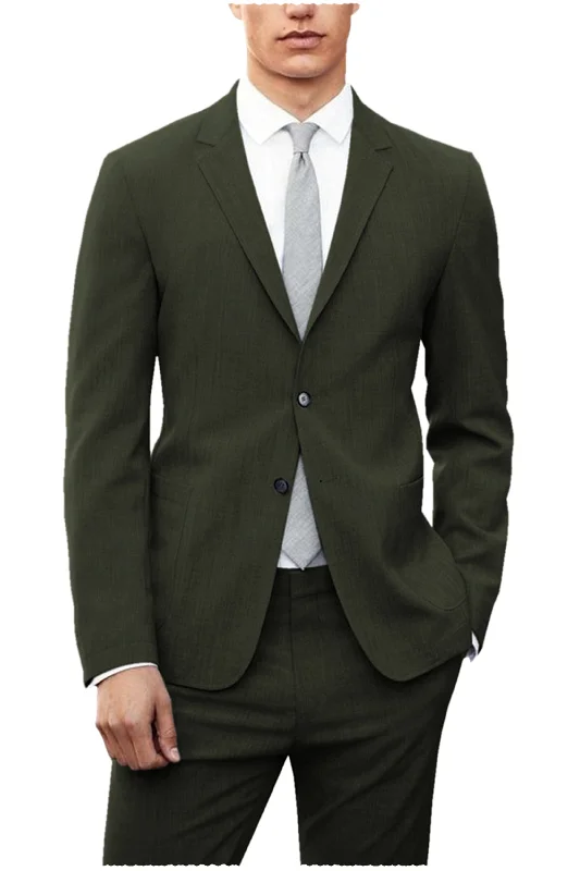 tailored suits for men -Fashion Casual Double Buttons Notch Lapel Men Suit (Blazer+Pants)