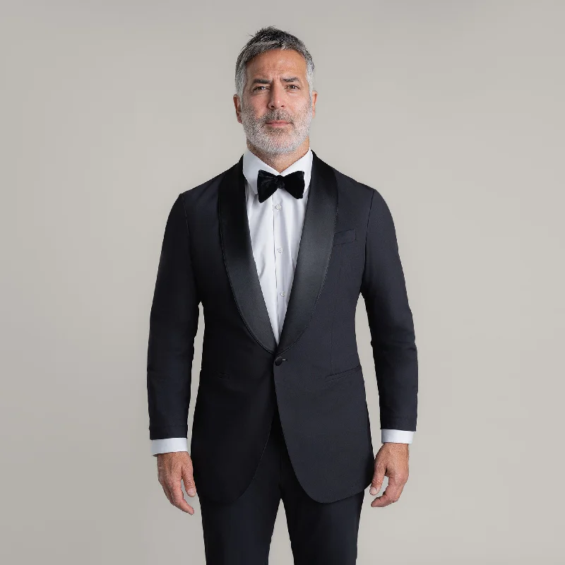 men's dark grey tuxedo for wedding -Shawl Collar Tuxedo Jacket