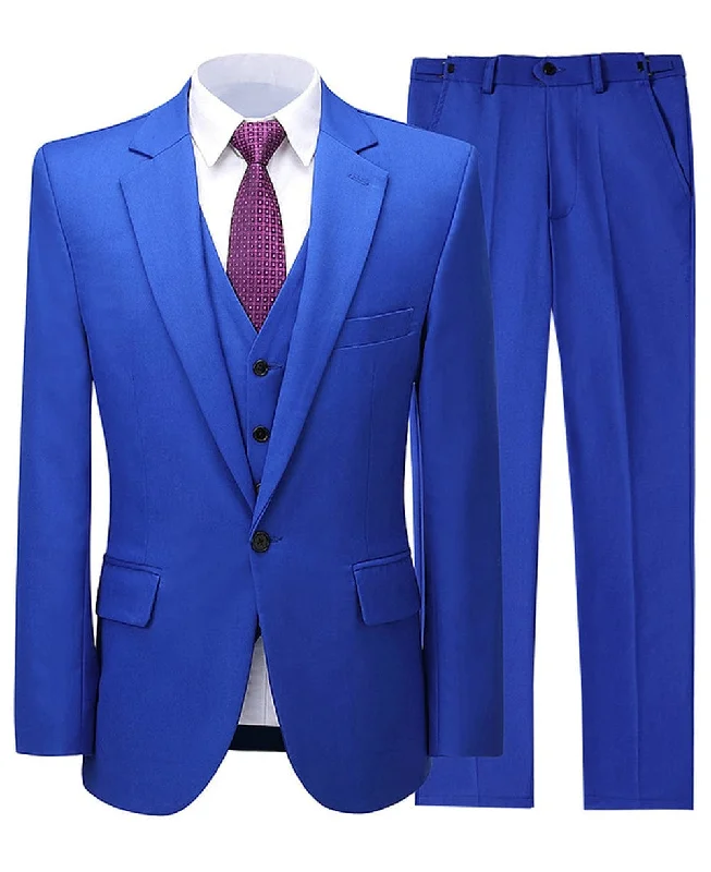 men's luxury slim fit suits -Formal Notch Lapel 3 Pieces Mens Suit For Wedding (Blazer+vest+Pants)